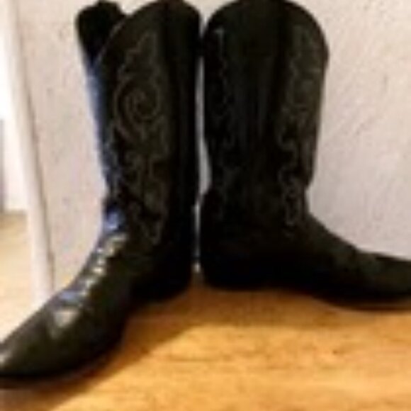 Justin 1409 Mens Boots Sz 10.5 EEE 3E Cowboy Western Black Leather Embroidered main image 8